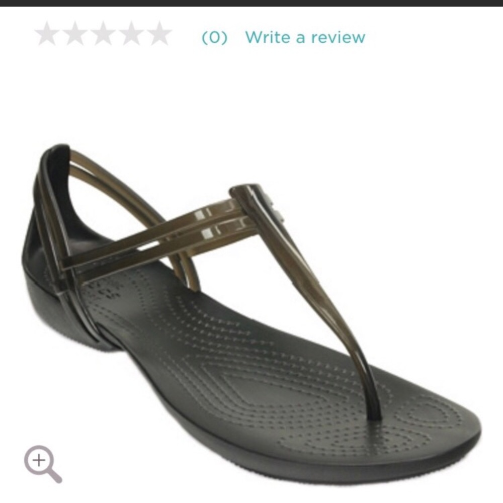 Black croc sandals